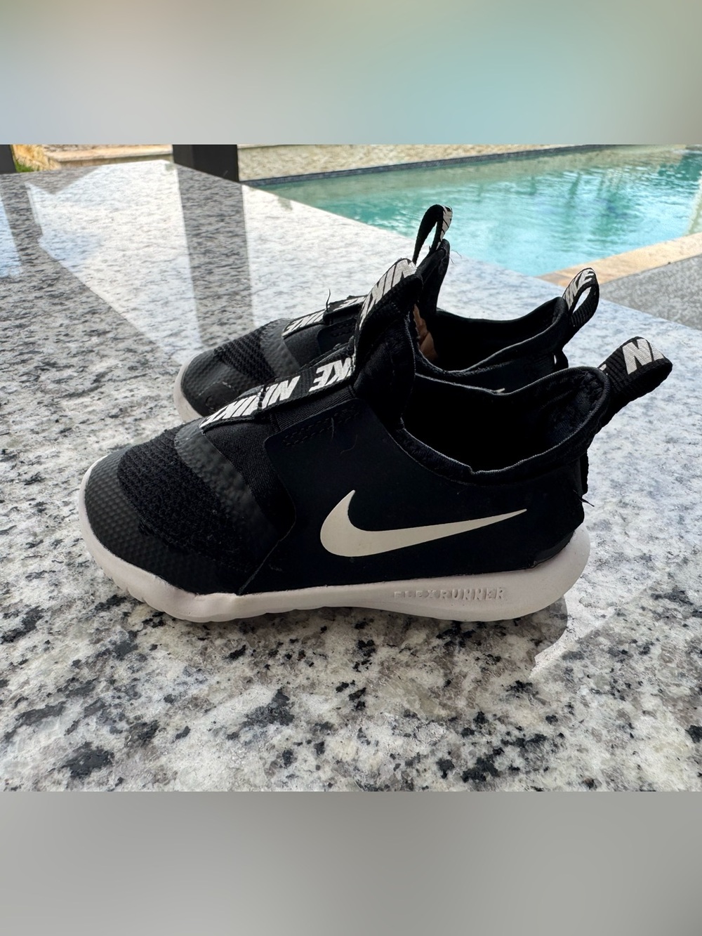 Nike Kids Black and White Slip-On Sneakers size 7C